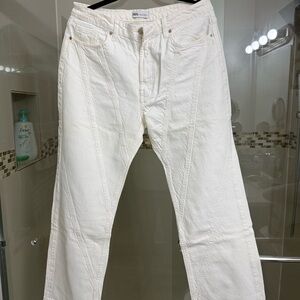 Zara Men's Cream Straight Jeans